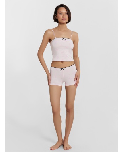 Комплект розовые бантики на балерине