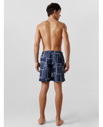 Шорты пейсли на т.синем