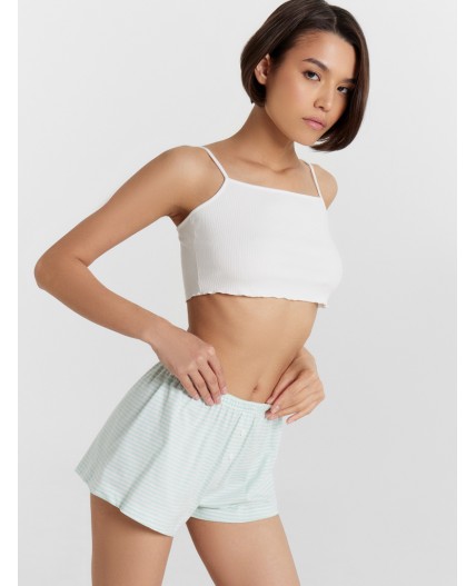 Шорты домашние бирюзовая полоска