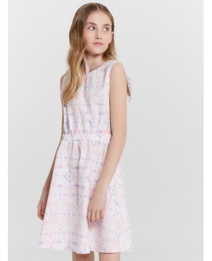 Сарафан розовые разводы на белом