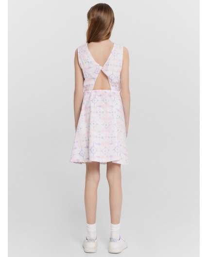 Сарафан розовые разводы на белом