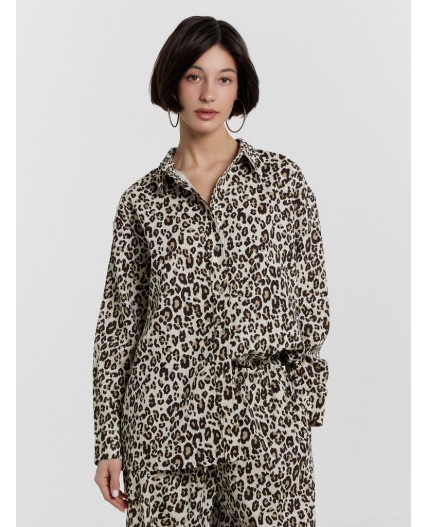 Рубашка крупный леопард