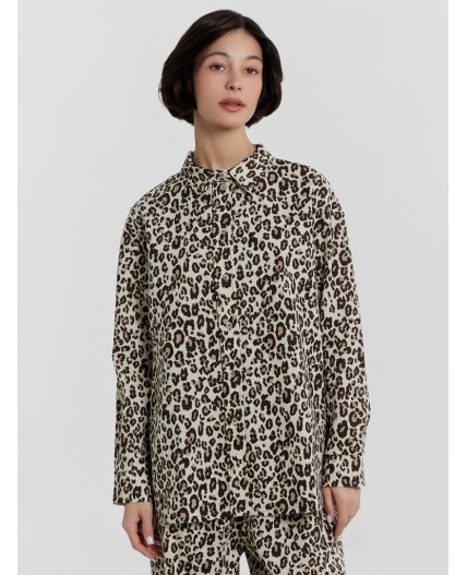 Рубашка крупный леопард