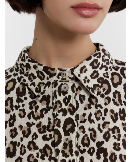 Рубашка крупный леопард