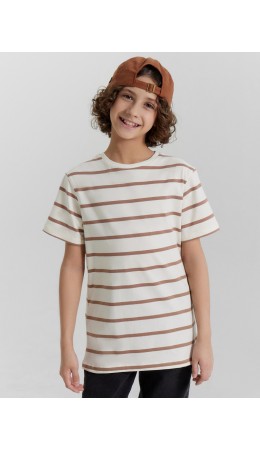 Футболка шоколадно -молочная полоска