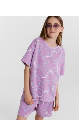 Комплект цветы на лиловом