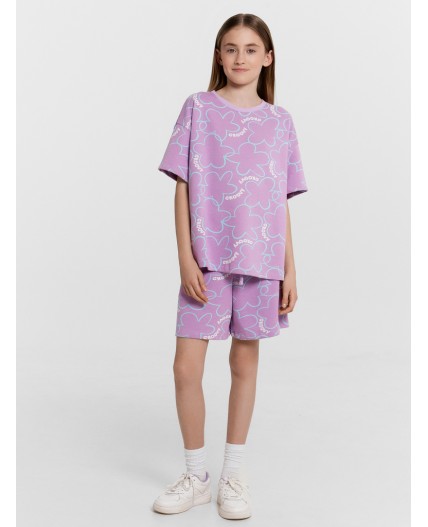 Комплект цветы на лиловом