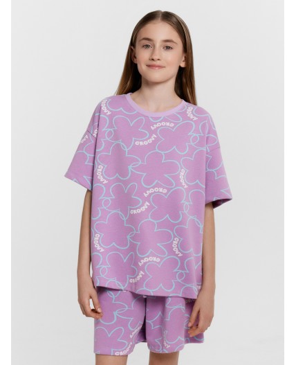 Комплект цветы на лиловом