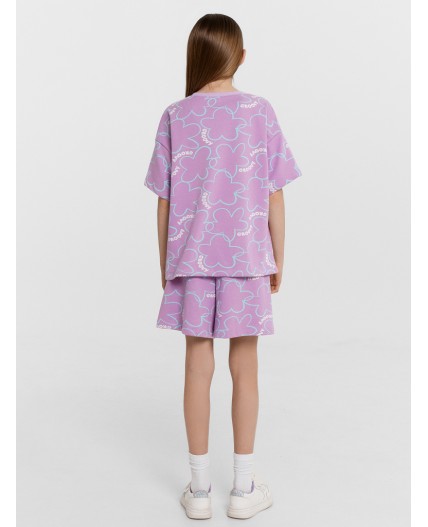 Комплект цветы на лиловом