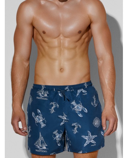 Шорты морская набивка на неви