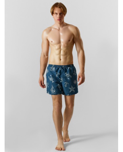 Шорты морская набивка на неви