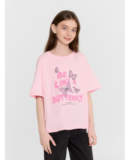 Футболка розовая сказка +печать