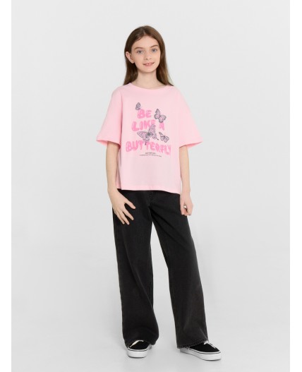 Футболка розовая сказка +печать
