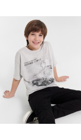 Футболка серый меланж 4306-А +печать2