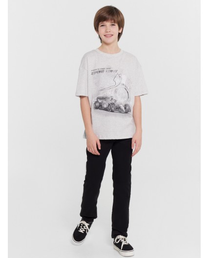 Футболка серый меланж 4306-А +печать2