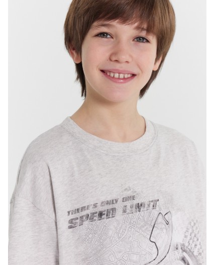 Футболка серый меланж 4306-А +печать2