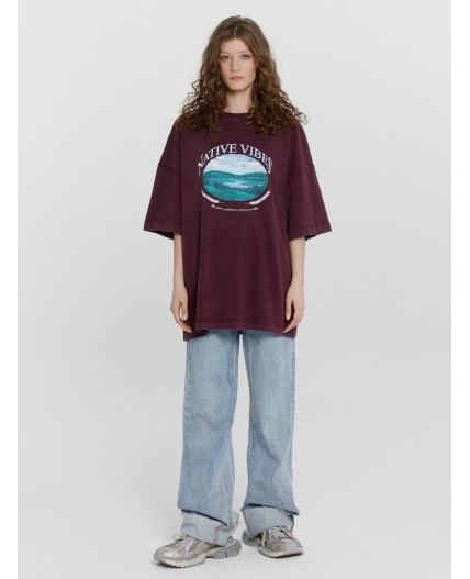 Футболка винный acid wash