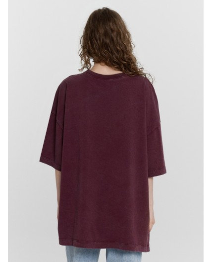 Футболка винный acid wash