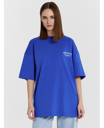 Футболка ультрамарин +печать