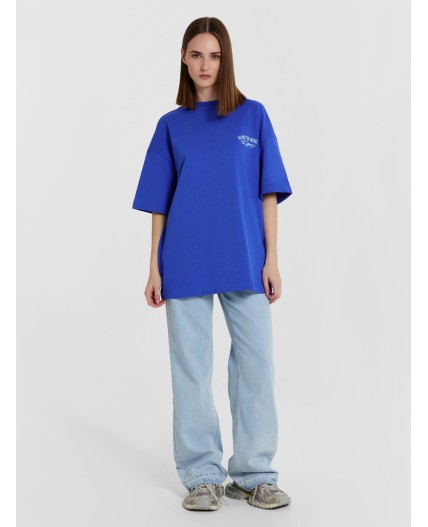 Футболка ультрамарин +печать