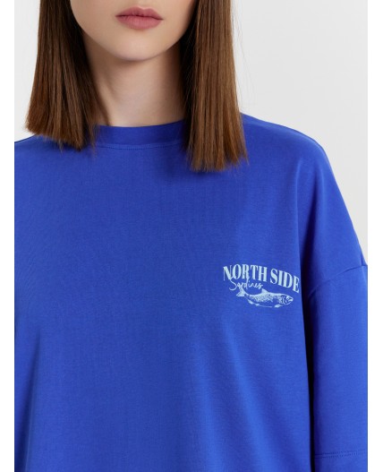 Футболка ультрамарин +печать