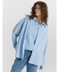 Блузка широкая голубая полоска