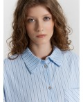 Блузка широкая голубая полоска