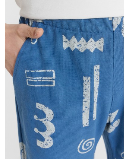 Шорты узоры на пепельно -синем