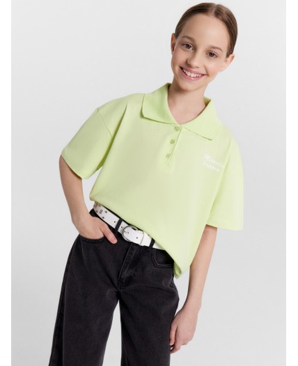 Поло лаймовый сорбет +печать