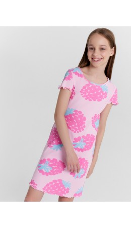 Сорочка крупные малины на розовом