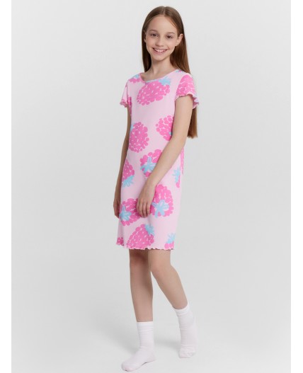 Сорочка крупные малины на розовом