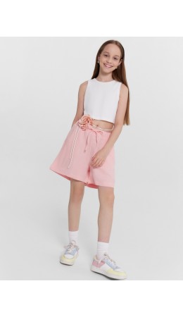 Шорты серебристо - розовый