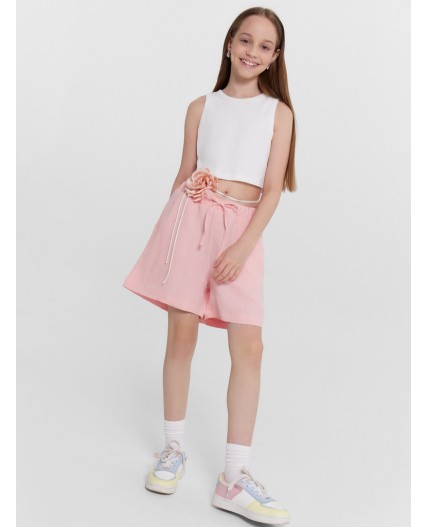 Шорты серебристо - розовый