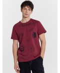 Футболка бордо +печать