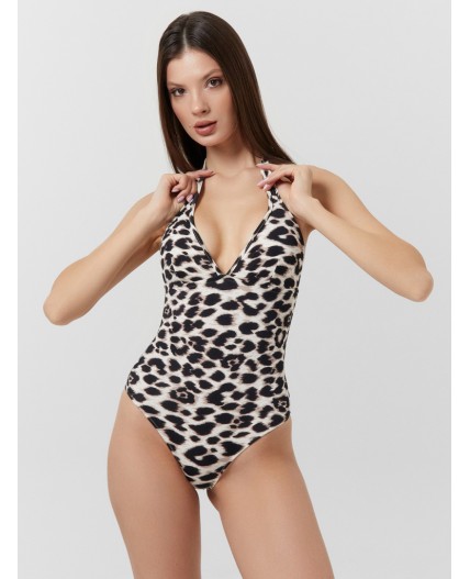 Купальник леопард на молочном