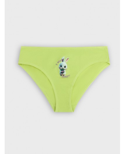Трусы нежно -салатовый +печать