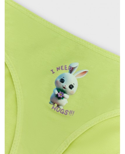 Трусы нежно -салатовый +печать