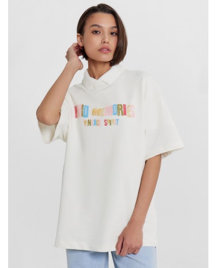 Футболка св.молочный +печать