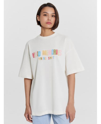 Футболка св.молочный +печать