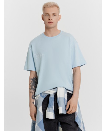 Футболка серо -голубой