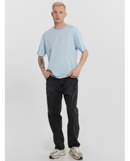 Футболка серо -голубой