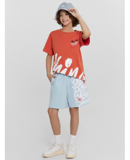 Шорты голубая дымка +печать