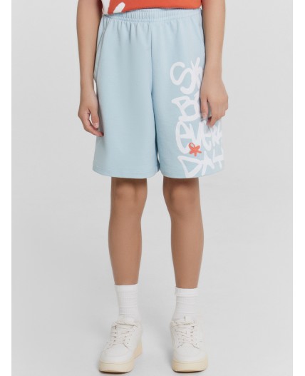Шорты голубая дымка +печать