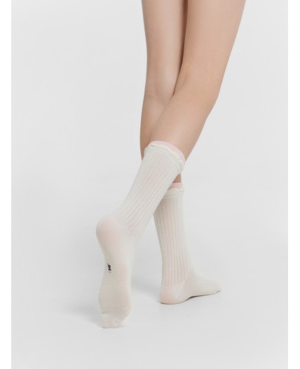Носки молочный /розовый