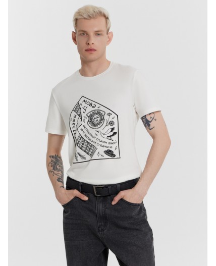 Футболка белый +печать3