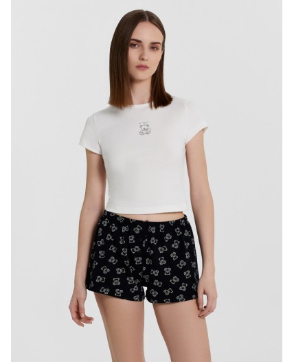 Комплект белый +мишки на черном