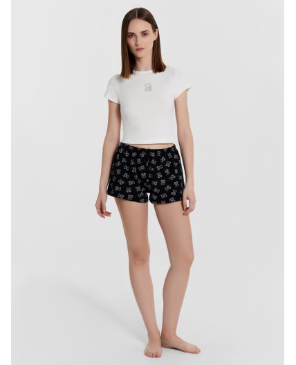 Комплект белый +мишки на черном