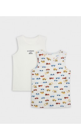 Майка св.молочный +машинки на молочном