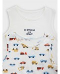 Майка св.молочный +машинки на молочном