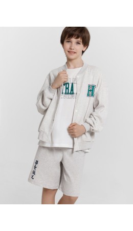 Шорты серый меланж 4306-А +печать2